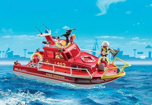 Playmobil Zestaw z figurkami Action Heroes 71598 Łódź ratownicza straży pożarnej