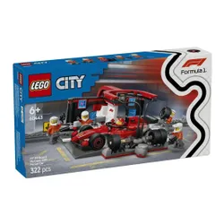 LEGO City 60443 F1 Pit stop i mechanicy z bolidem Ferrari