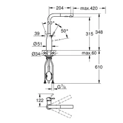 Bateria GROHE Essence 30270DC0 Stal nierdzewna