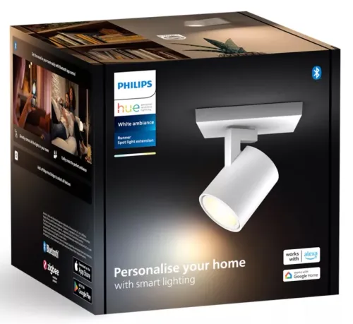 Oświetlenie punktowe Philips Hue White Ambiance Runner - moduł przedłużający Biały