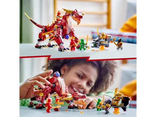 LEGO Ninjago 71793 lav ejderhası ateş dalgasına dönüşüyor