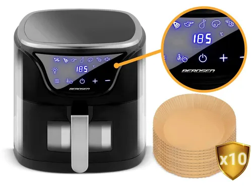 Frytkownica beztłuszczowa Air Fryer BERDSEN BD-652 5l Czarno-srebrny