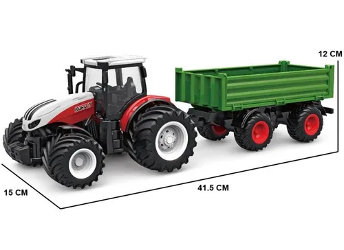 Interaktywny Traktor RC z Wywrotką Ciągnik z Przyczepą Zdalnie Sterowany Zestaw