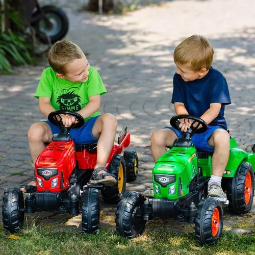 Falk Traktor Na Pedały Supercharger Z Przyczepą I Otwieraną Maską Czerwony 2-5 Lat