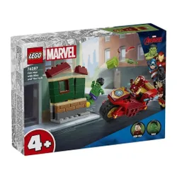 LEGO Super Heroes 76287 Iron Man z motocyklem i Hulk