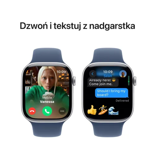 Apple Watch 10 GPS 42mm koperta z aluminium (srebrny) + pasek sportowy rozmiar M/L (denim) (CPO)
