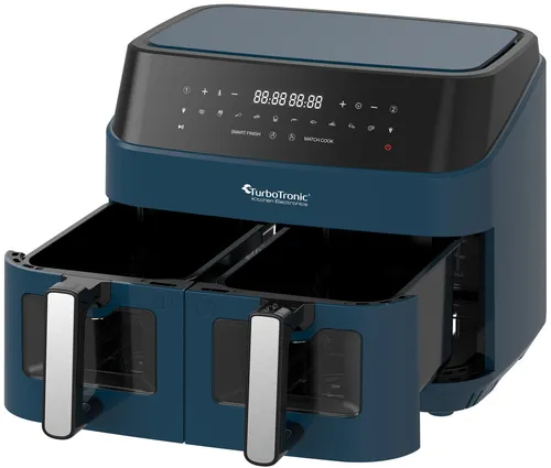 Air Fryer Frytkownica beztłuszczowa TURBOTRONIC TT-DAF6W Niebieski 9l z podwójnym koszem