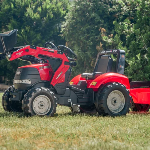 Falk Traktor Case na Pedały z Łyżką i Przyczepką Czerwony od 3 Lat