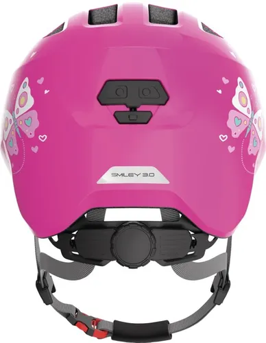 Kask rowerowy ABUS Smiley 3.0 Butterfly Ciemnoróżowy dla Dzieci (rozmiar M)