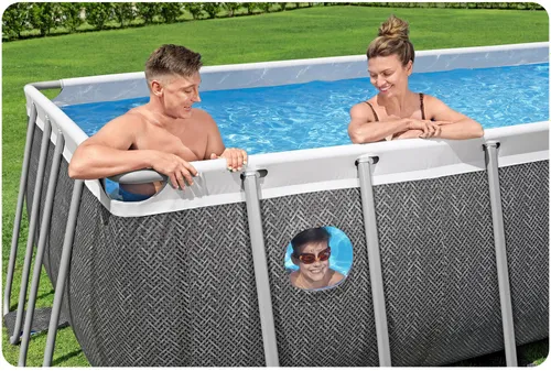 Basen stelażowy Bestway ogrodowy prostokątny 488x244x122 cm zestaw 10w1