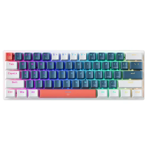 Klawiatura mechaniczna Machenike K500-B61 Gamingowa Przewodowa Brown Switch Niebiesko-biała
