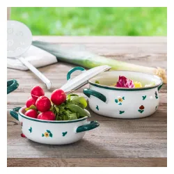 RIESS Country Gmundner Streublumen 1 l - garnek emaliowany z pokrywką