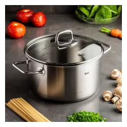 FISSLER Viseo 5,7 l - garnek ze stali nierdzewnej ze szklaną pokrywką