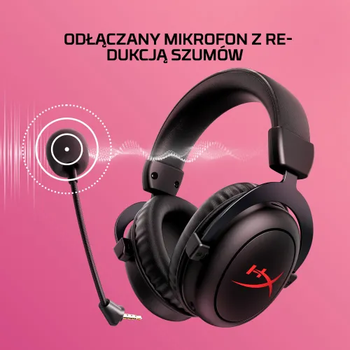 Słuchawki HYPERX Cloud II Core Wireless, Nauszne, Dźwięk przestrzenny