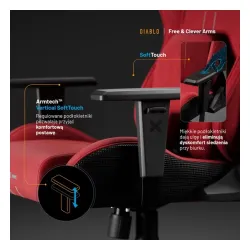 Fotel Diablo Chairs X.One Prime Normal Size Bloody Mary Gamingowy Do 140kg Tkanina Czerwony