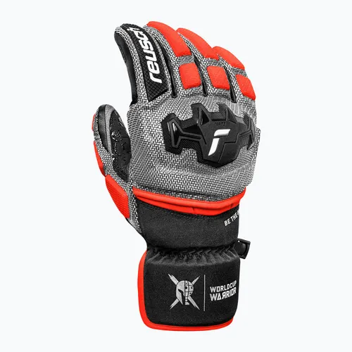 Rękawice narciarskie męskie Reusch Worldcup Warrior GS black/silver/fluo red
