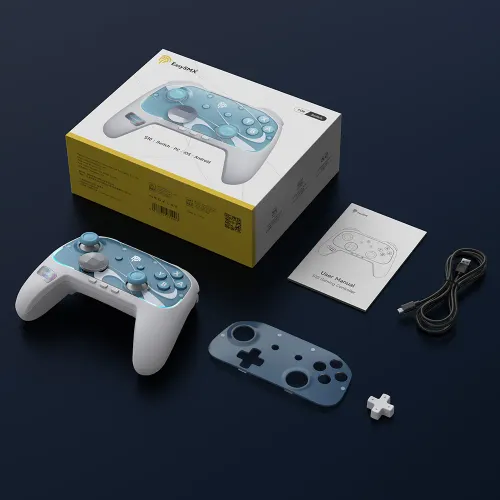 Pad EasySMX S10 do Nintendo Switch 2, PC Bezprzewodowy Biało/Niebieski