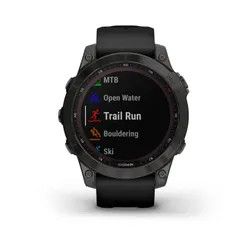 Smartwatch Garmin Fenix 7 Sapphire Solar Czarny Tytan DLC z czarnym paskiem (010-02540-35)