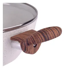 AMBITION Nature 28 cm biała - patelnia nieprzywierająca z pokrywką