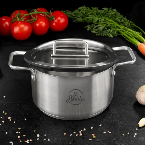 Zestaw garnków La Bonita LB6ZGS001 Indukcja Stal nierdzewna 6 elementów