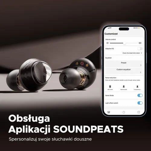 Słuchawki bezprzewodowe Soundpeats Engine4 Dokanałowe Bluetooth 5.3 Czarny