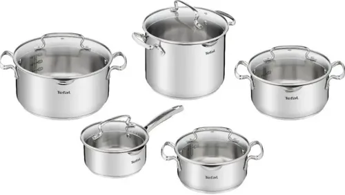 Zestaw garnków TEFAL Duetto+ G719SA74 (10 elementów) Stal nierdzewna 18/10 Indukcja Możliwość mycia w zmywarce
