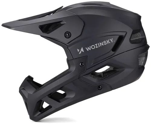 Kask rowerowy WOZINSKY HT-58C Czarny Full Face MTB (rozmiar M)