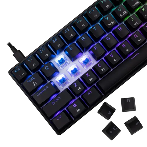 Klawiatura gamingowa White Shark Shinobi Blue przewodowa mechaniczna podświetlana czarna