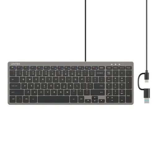 Klawiatura nożycowa Unitek SlimTap Grafitowy