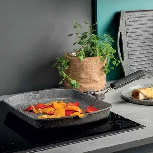TOGNANA PureRoq 34 x 24 cm - patelnia grillowa nieprzywierająca ze składaną rączką