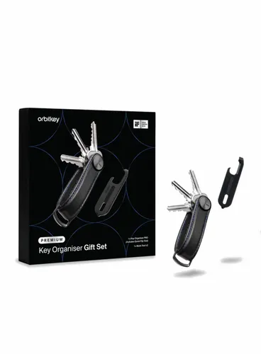 Zestaw Orbitkey - organizer do kluczy Pro + Multitool V2 - blackout / blue stitching