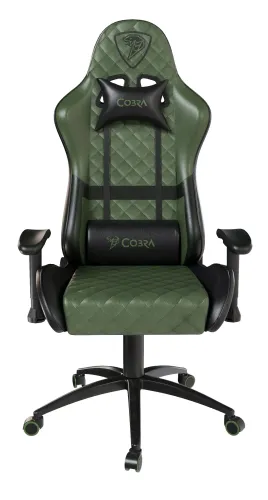 Fotel Cobra Draco CRF194 Gamingowy do 130kg Skóra ECO Zielono-czarny