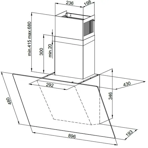 Okap MPM 90-OVS-24 Czarny