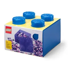 Lego 40090805 Classic Pojemnik klocek Lego Brick 4 z pokrywką – Przezroczysty niebieski