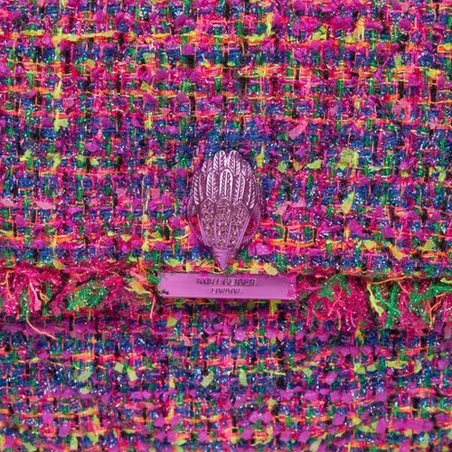 Kurt Geiger 690-Tweed Lg Kensington Moale 647458609 Fushia CMB Bag