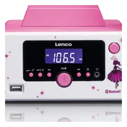 Lenco MC-020 10W Radio FM Tower White-Pink