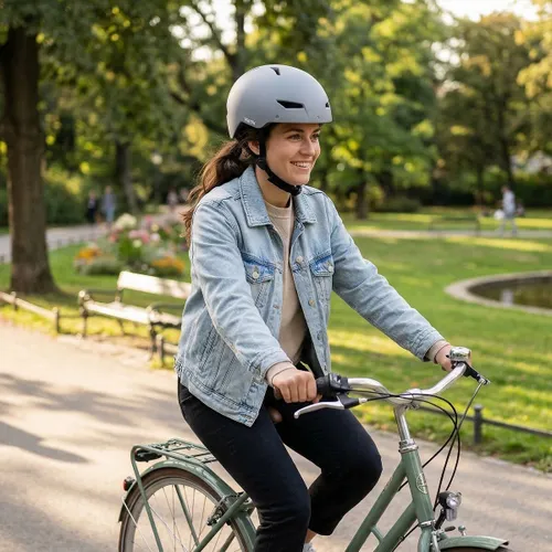 Kask rowerowy VAYOX Street VA0423GREM Szary Miejski z lampką (rozmiar M)