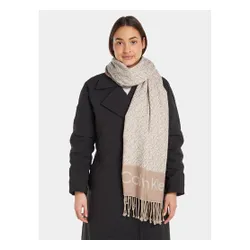 Calvin Klein Franjuri monogramă eșarfă șal 100x200 K60k611118 Doeskin PBP