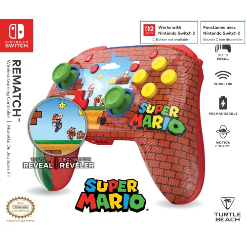 Pad Turtle Beach Rematch Wireless Mario Bricks do Nintendo Switch