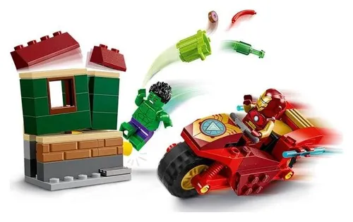 LEGO Super Heroes 76287 Iron Man z motocyklem i Hulk