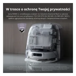Robot sprzątający DJI Romo P2 Funkcja mopowania Stacja oczyszczająca Tworzenie mapy pomieszczenia Funkcje AI Biały
