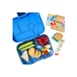 Lunchbox do szkoły Yumbox Original - surf blue / race cars tray