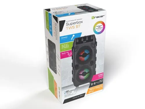 Głośnik Bluetooth Tracer Superbox TWS Bluetooth 10W Czarny