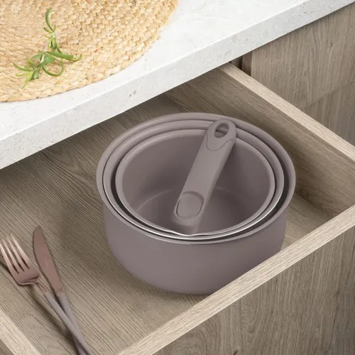 Zestaw patelni i garnków BERLINGER HAUS Taupe Nordic BH-8422 (13 elementów)