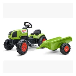 Falk Traktor Claas Zielony na Pedały z Przyczepą + Klakson od 2 Lat.