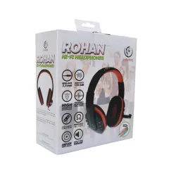 Słuchawki przewodowe z mikrofonem Rebeltec Rohan Nauszne Czarno-czerwony