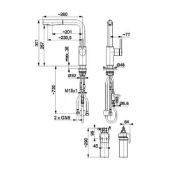 Bateria kuchenna KFA z filtrem SILVER S DUERO PURE BASIC 6623-114-81 Złoto szczotkowane