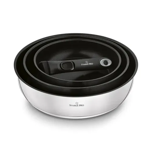 Zestaw 3 patelni z odpinaną rączką Starke Pro Susvid 20 cm 24 cm 28 cm