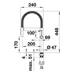 Bateria BLANCO Culina-S II Mini 527703 Satynowa platyna