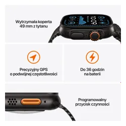 Apple Watch Ultra 2 GPS + Cellular 49mm koperta tytanowa (czarny) + bransoleta mediolańska z tytanu rozmiar S (czarny)